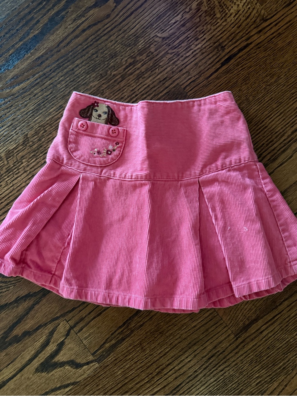 Vintage Gymboree pink corduroy pleated poodle skirt 4